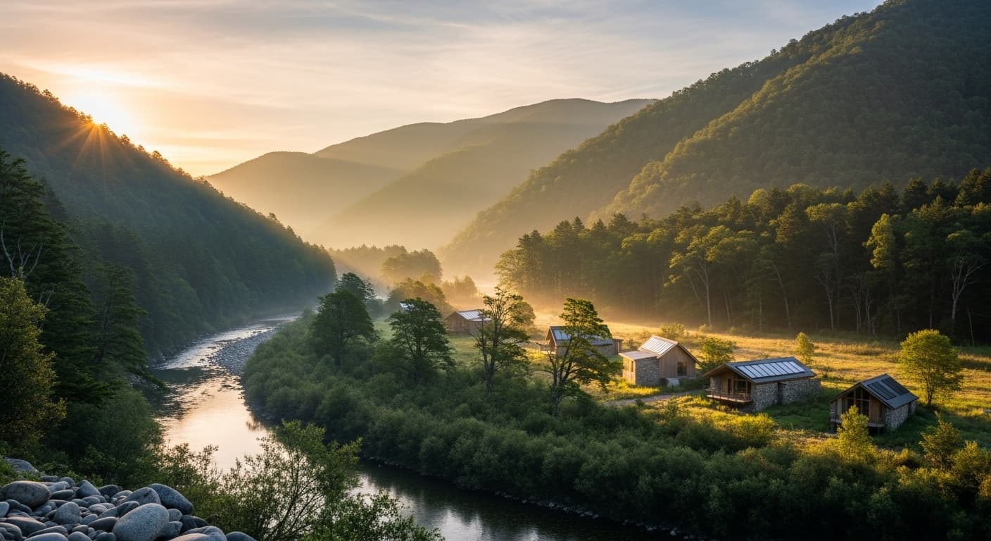 Paesaggio italiano all'ora dorata